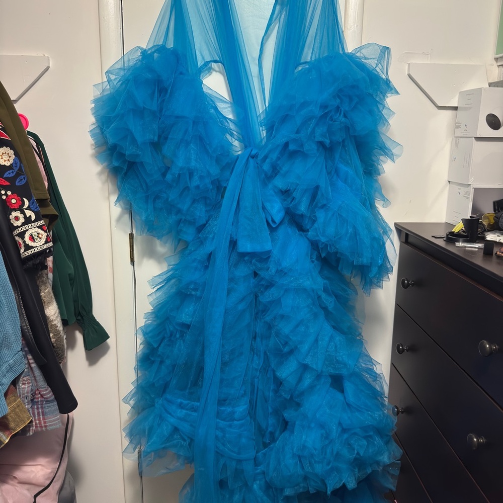 Blue Tulle Dressing Gown/Robe